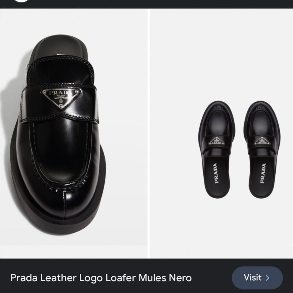 Prada Nero logo mules black